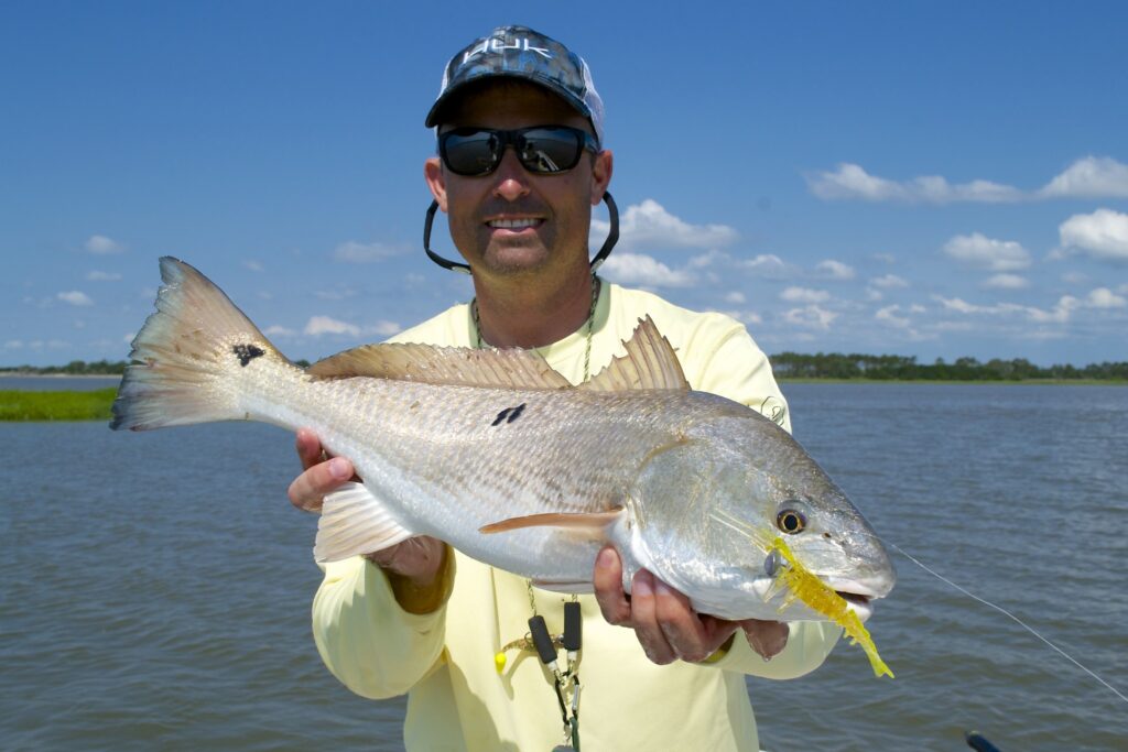 Early Summer fishing - redfish-vudu shrimp- spin fishing