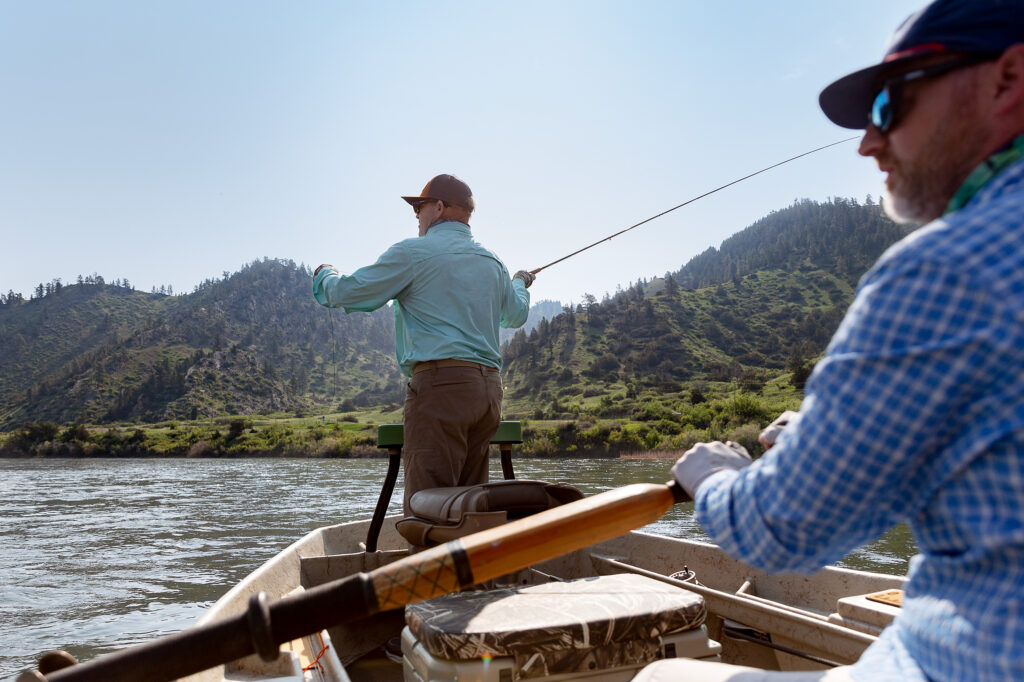 dry fly fishing the Missouri river from a drift boat