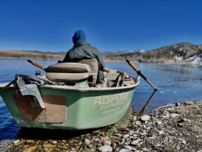 Fly fishing from a drift boat